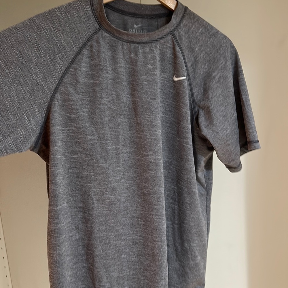 Gray Nike Dry-Fit short sleeve shirt